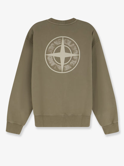 Stone Island Organic cotton sweatshirt with Logo print - Military Green