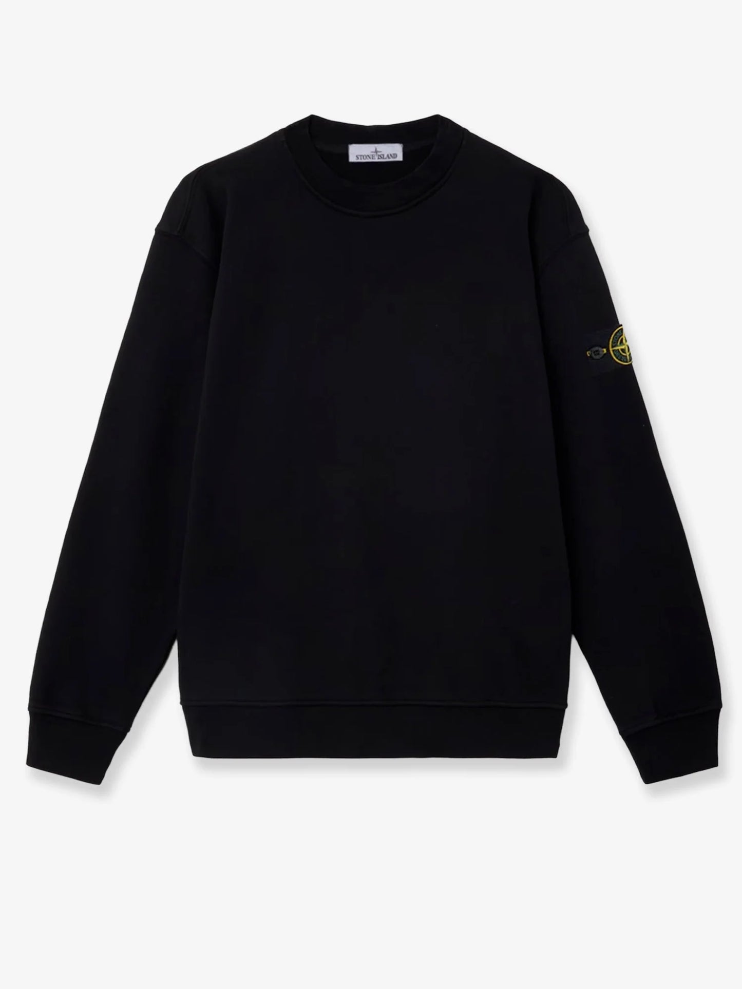STONE ISLAND - Cotton sweatshirt with side logo patch