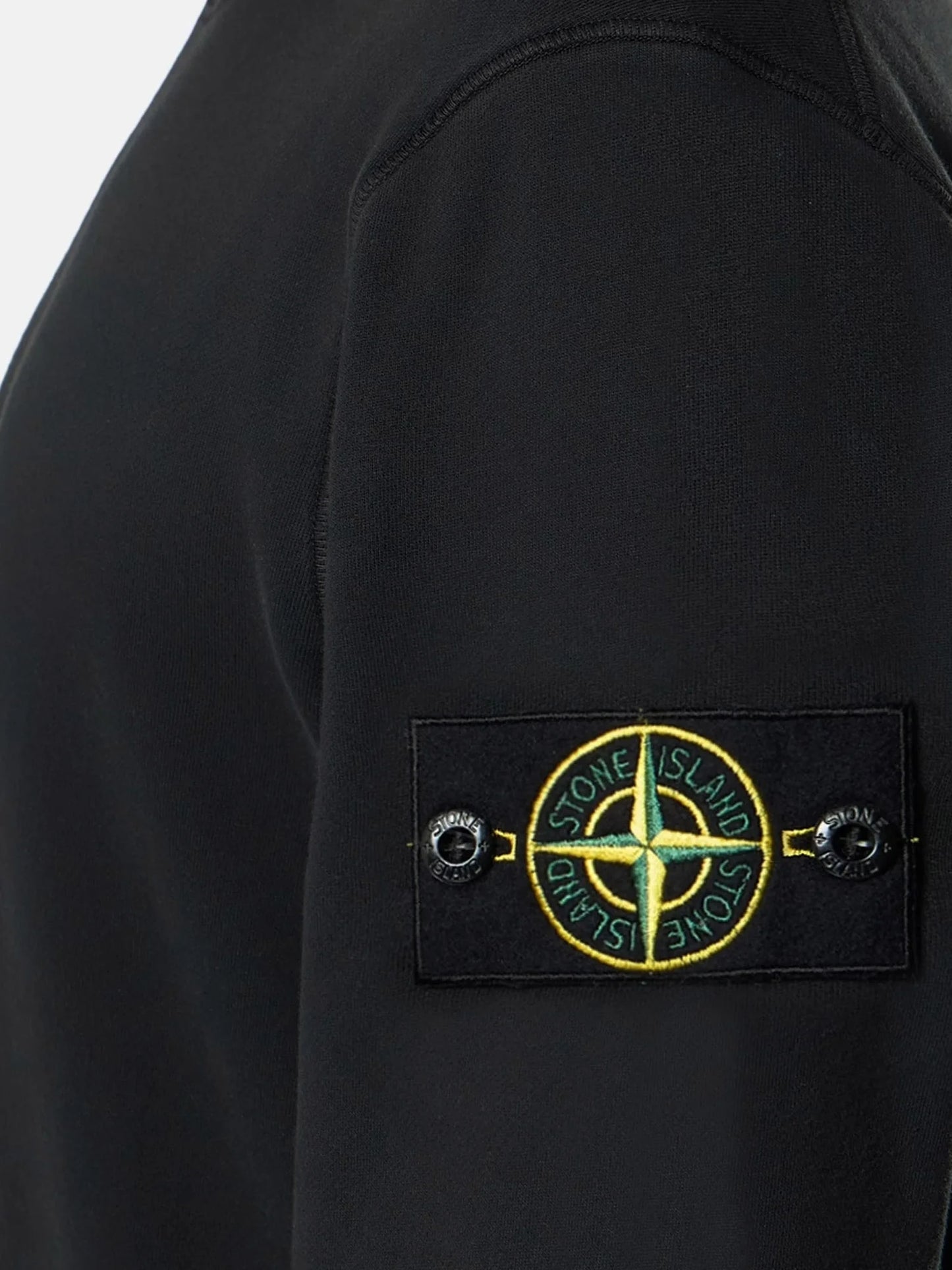 STONE ISLAND - Cotton sweatshirt with side logo patch