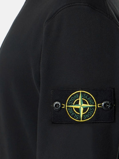 STONE ISLAND - Cotton sweatshirt with side logo patch