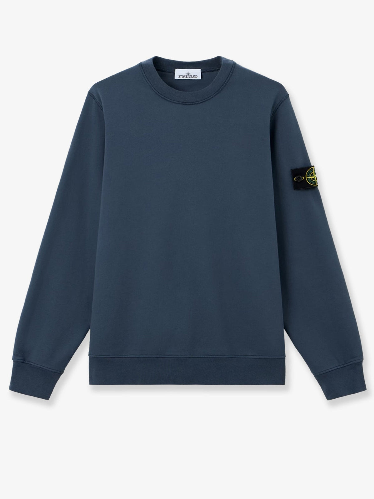 Stone Island Cotton sweatshirt with side logo patch - Slate Blue