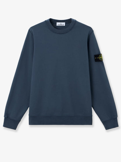 Stone Island Cotton sweatshirt with side logo patch - Slate Blue