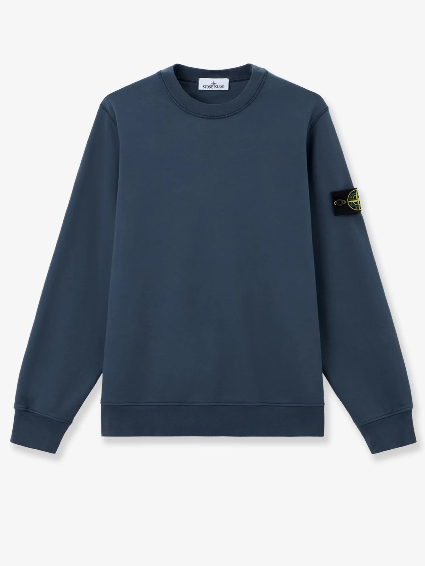 STONE ISLAND - Cotton sweatshirt with side logo patch