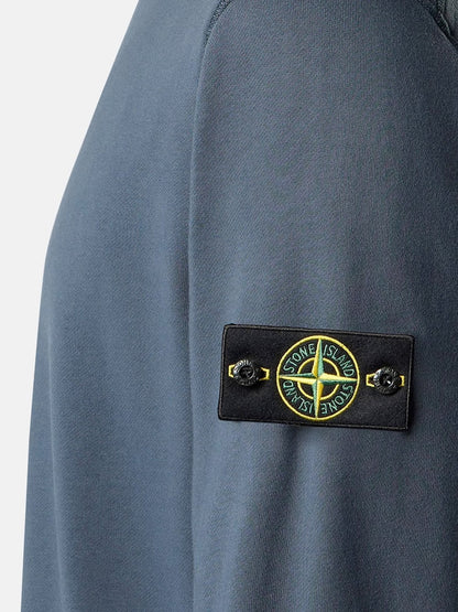 Stone Island Cotton sweatshirt with side logo patch - Slate Blue