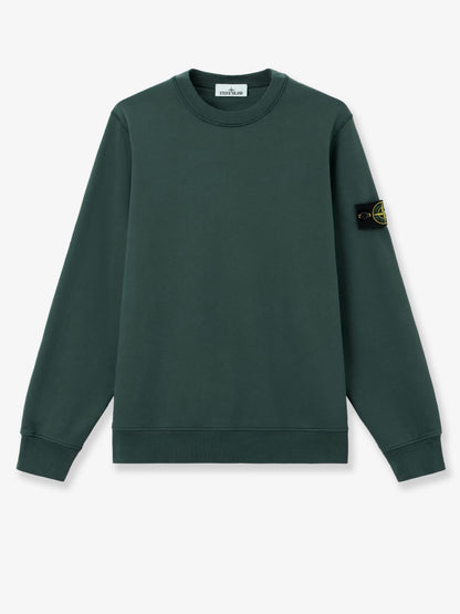 Stone Island Cotton sweatshirt with side logo patch - Dark Green