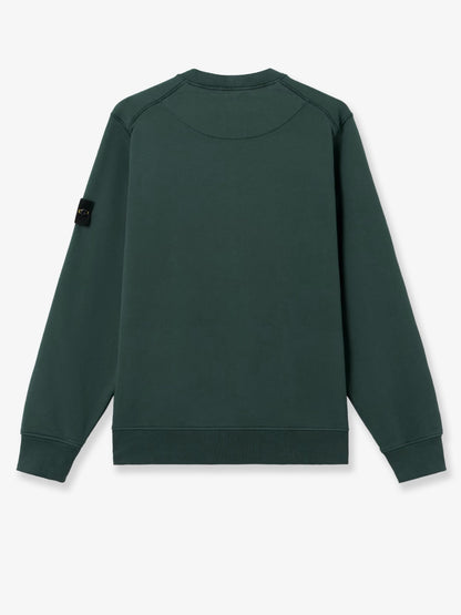Stone Island Cotton sweatshirt with side logo patch - Dark Green
