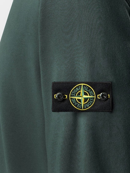 Stone Island Cotton sweatshirt with side logo patch - Dark Green