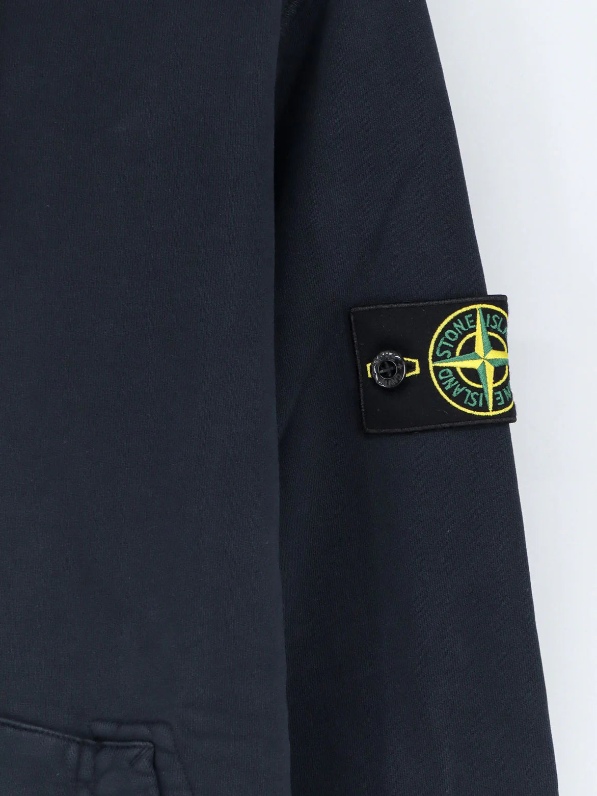 STONE ISLAND - Cotton sweatshirt with side logo patch