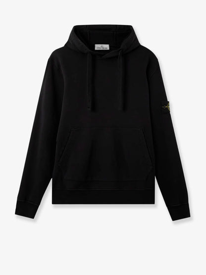 STONE ISLAND - Cotton sweatshirt with side logo patch