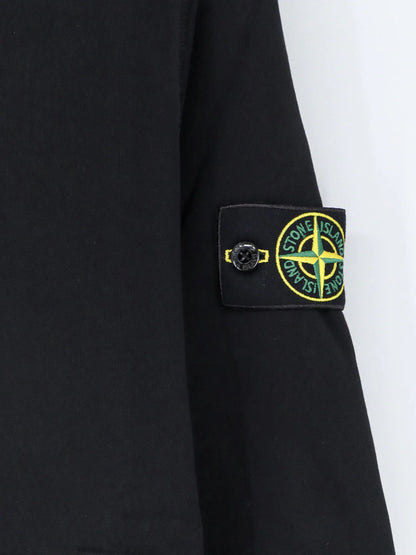 STONE ISLAND - Cotton sweatshirt with side logo patch