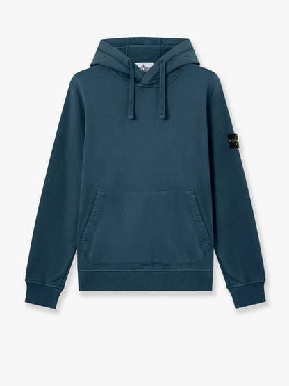 STONE ISLAND - Cotton sweatshirt with side logo patch