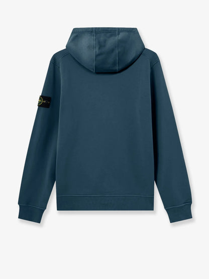 STONE ISLAND - Cotton sweatshirt with side logo patch