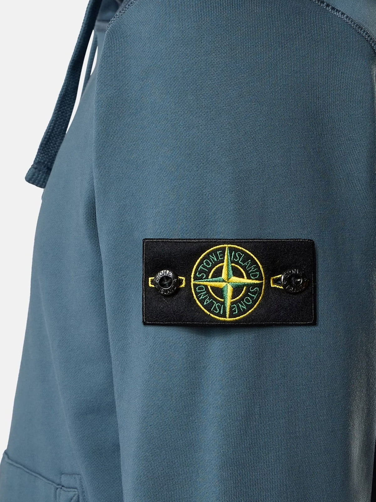 Stone Island Cotton sweatshirt with side logo patch - Slate Blue