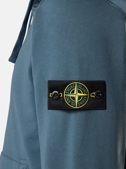 Stone Island Cotton sweatshirt with side logo patch - Slate Blue