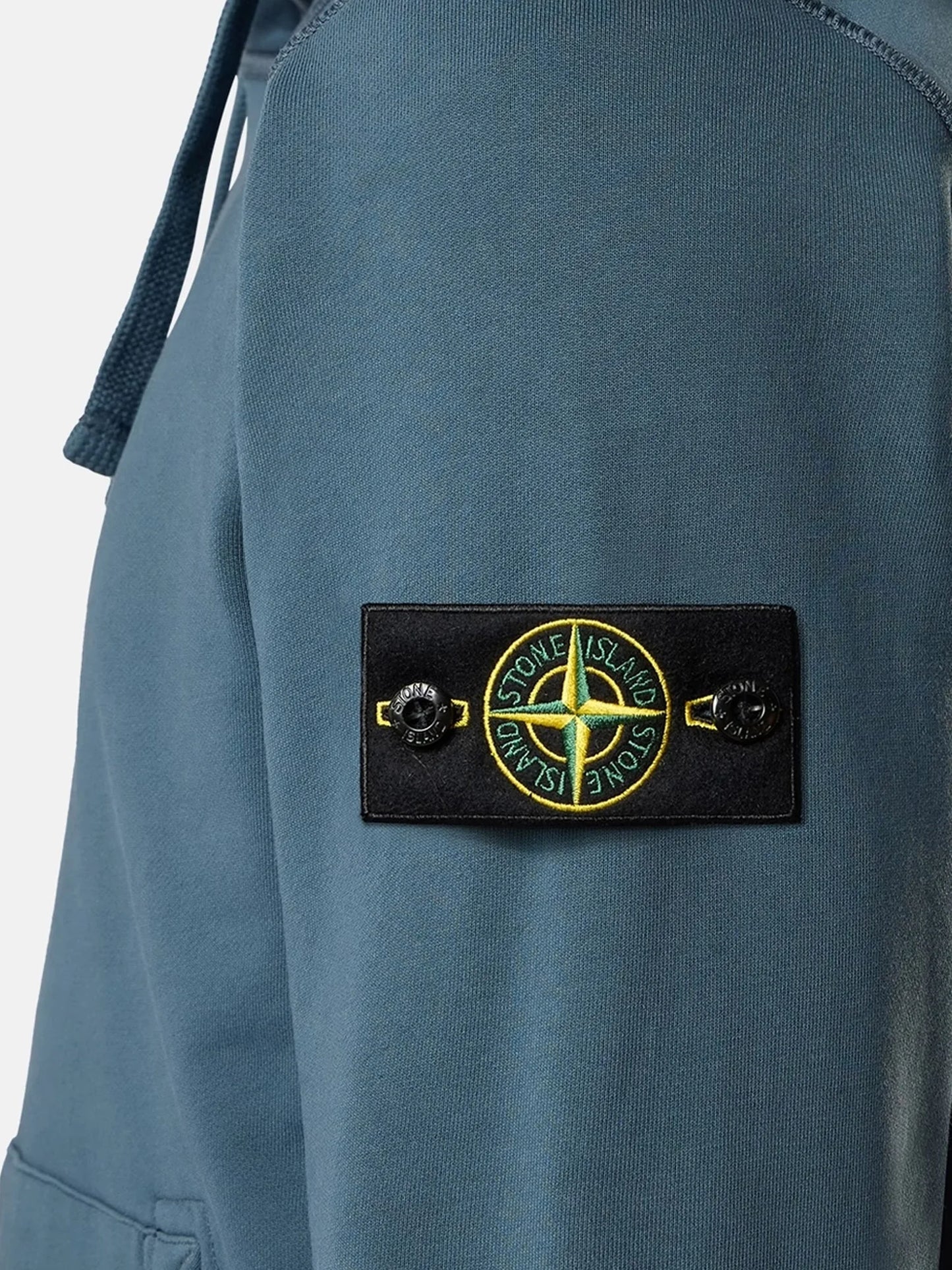STONE ISLAND - Cotton sweatshirt with side logo patch