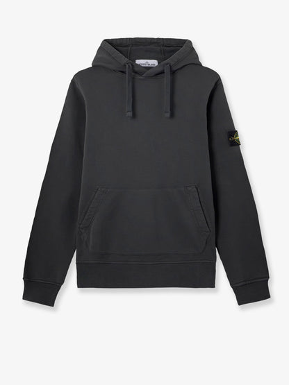 Stone Island Cotton sweatshirt with side logo patch - Lead Grey