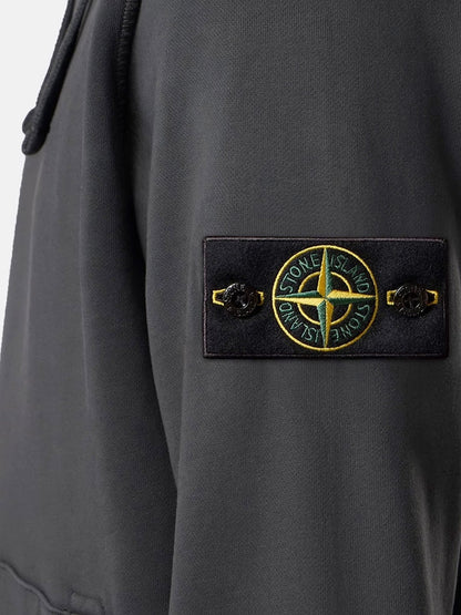 Stone Island Cotton sweatshirt with side logo patch - Lead Grey