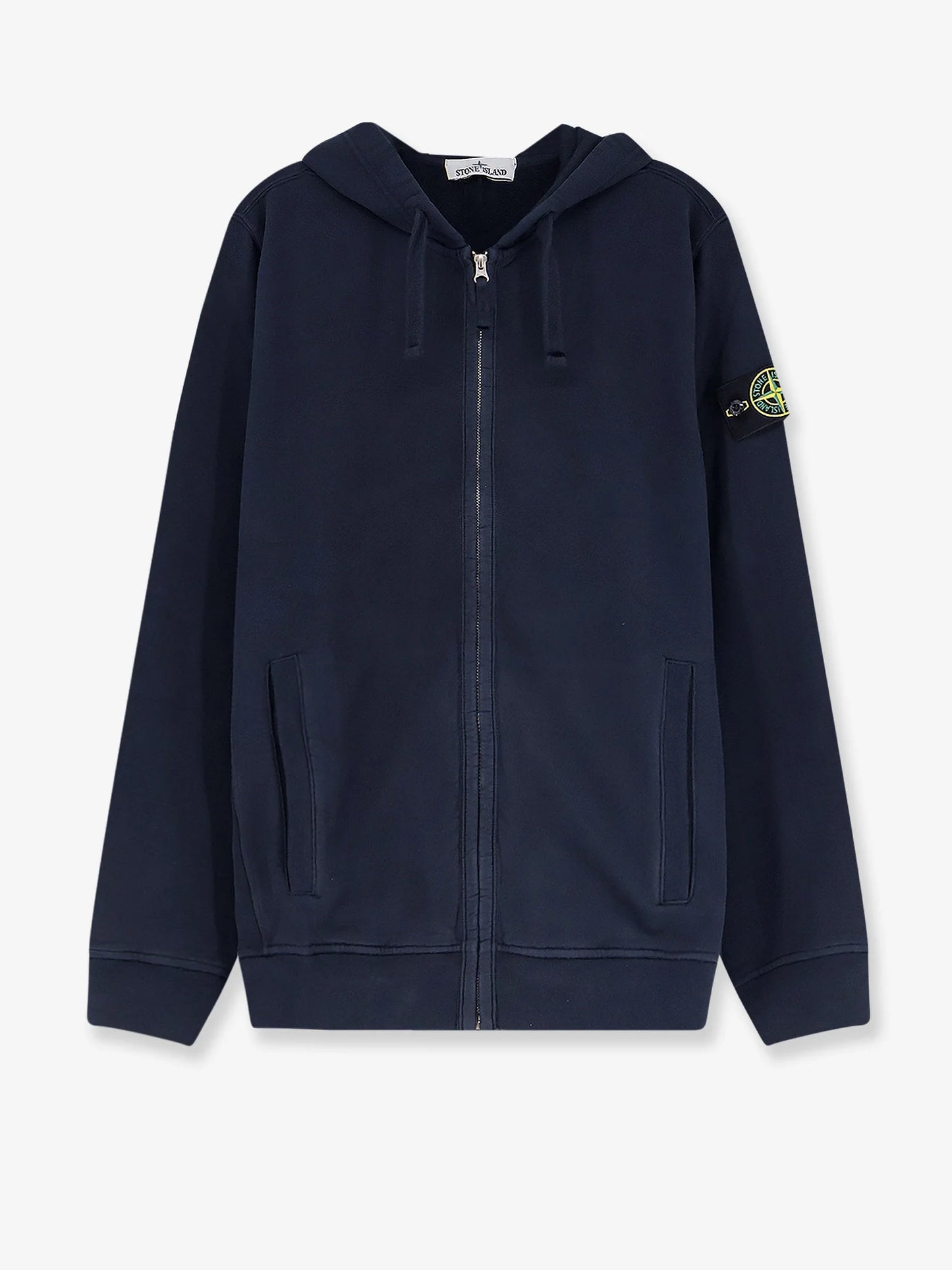STONE ISLAND - Cotton sweatshirt with side logo patch