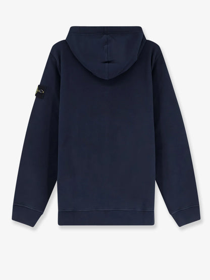 STONE ISLAND - Cotton sweatshirt with side logo patch