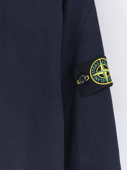 STONE ISLAND - Cotton sweatshirt with side logo patch