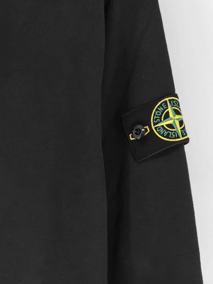 STONE ISLAND - Cotton sweatshirt with side logo patch