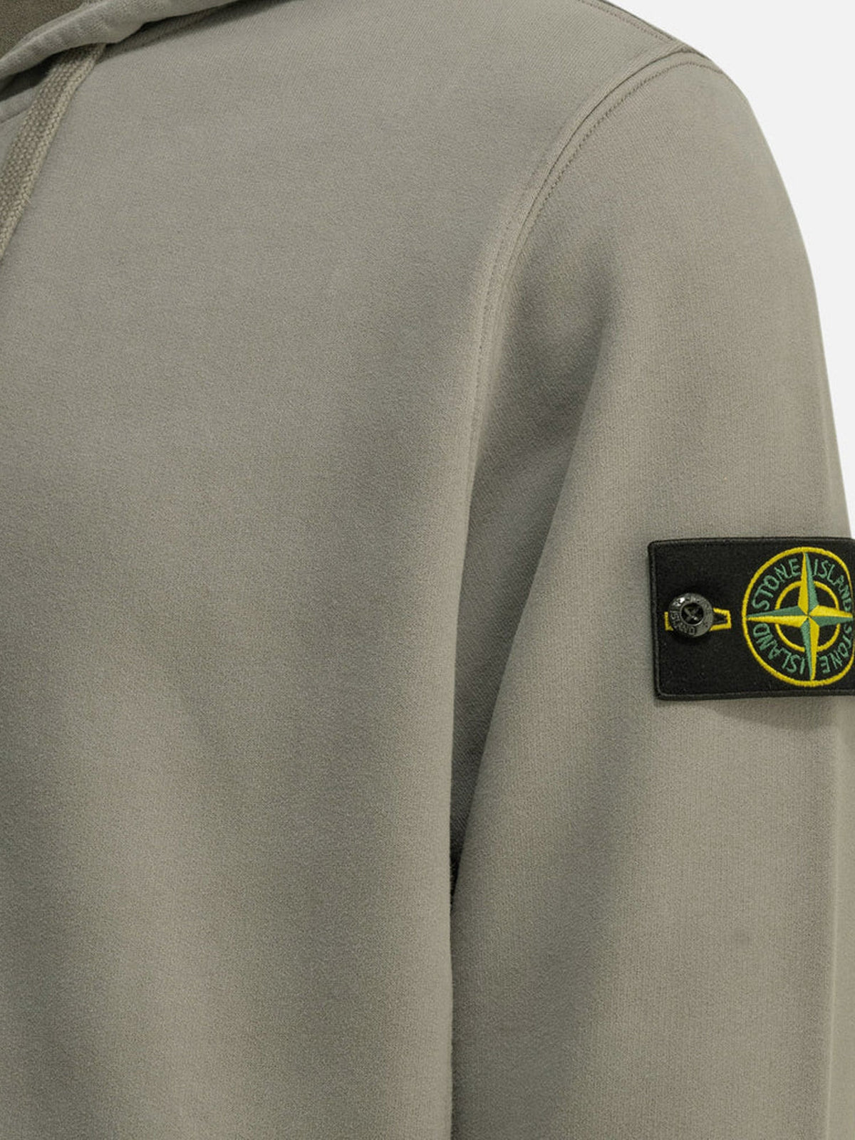 Stone Island Organic cotton sweatshirt with lateral Logo patch - Military Green