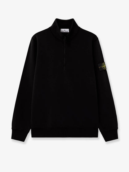 STONE ISLAND - Cotton sweatshirt with side logo patch