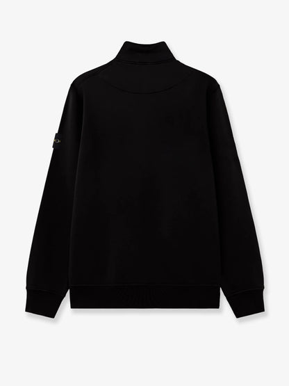 STONE ISLAND - Cotton sweatshirt with side logo patch