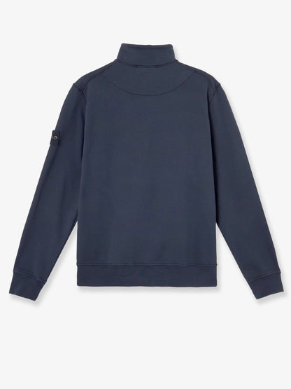 Stone Island Cotton sweatshirt with side logo patch - Slate Blue