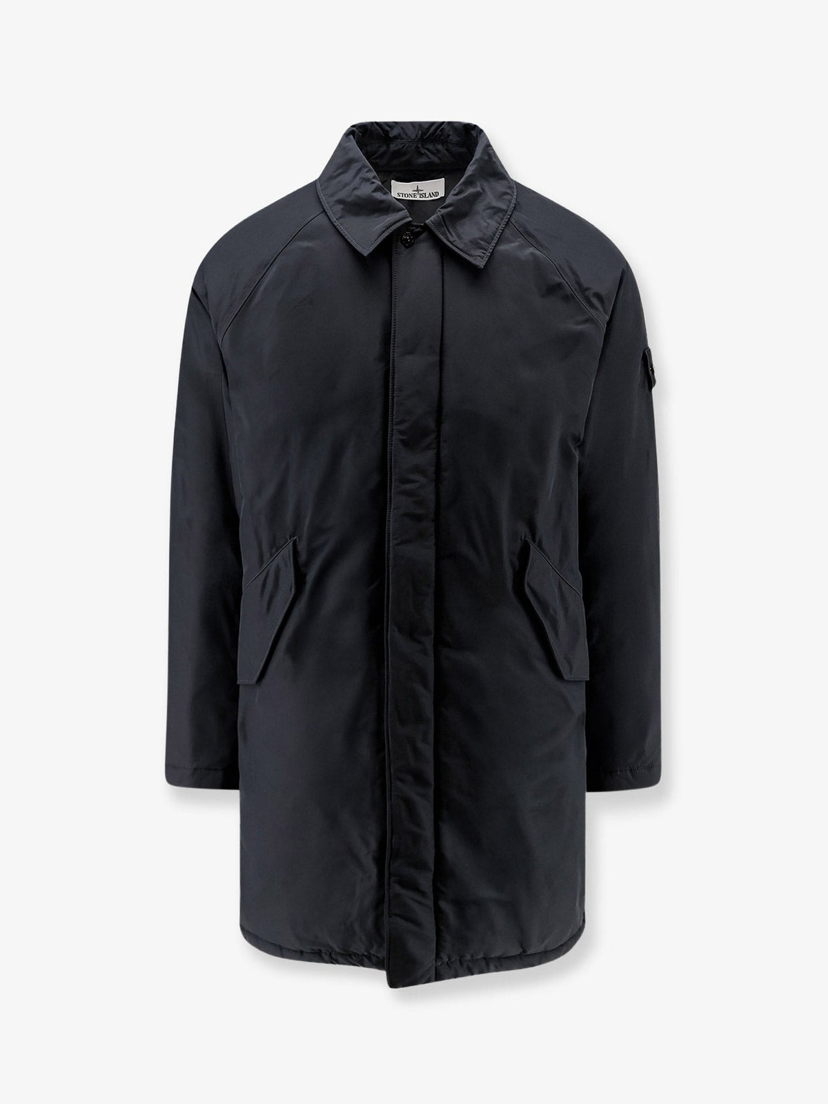 Stone Island Micro Reps padded long jacket - Black