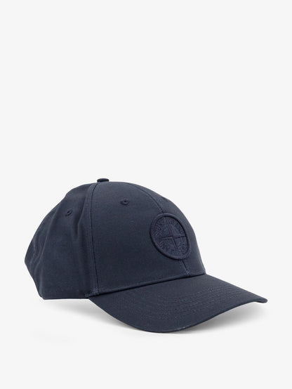 Stone Island Cotton hat with logo on the front - Navy Blue