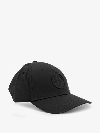Stone Island Cotton hat with logo on the front - Black