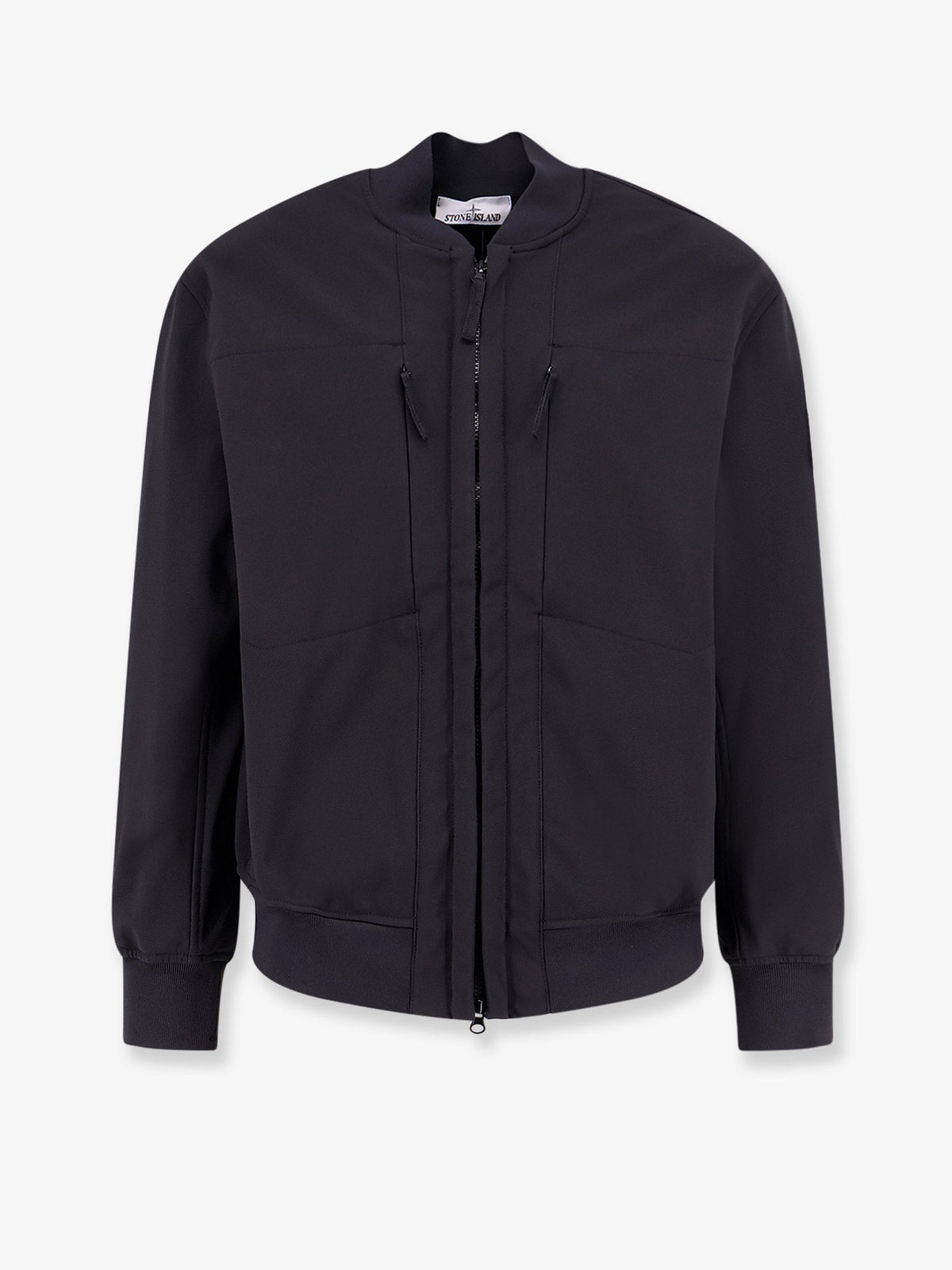 Stone Island Technical fabric jacket with iconic side logo patch - Black