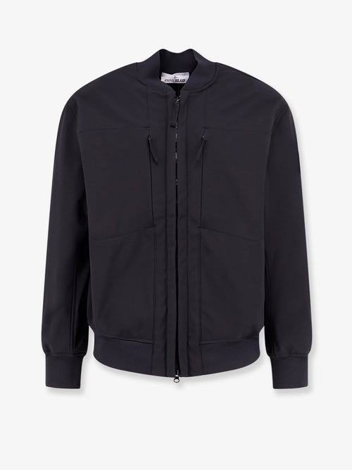 Stone Island Technical fabric jacket with iconic side logo patch - Black