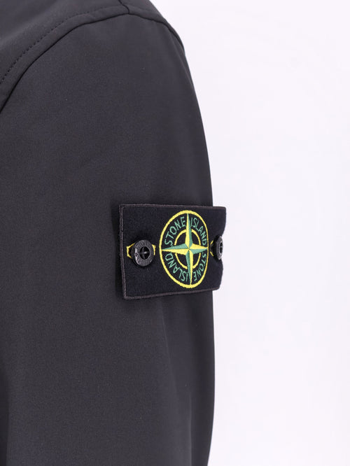Stone Island Technical fabric jacket with iconic side logo patch - Black