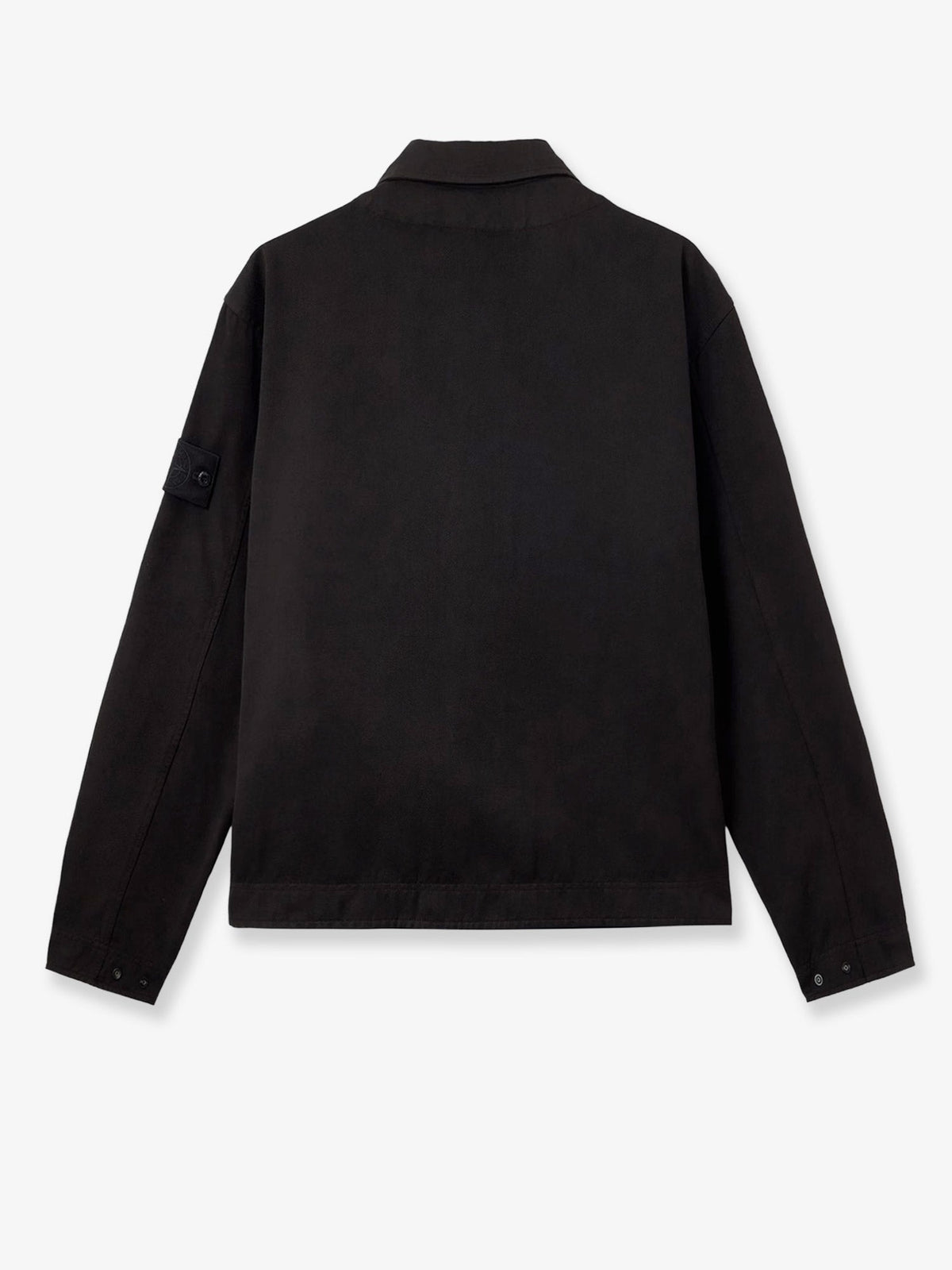 Stone Island Raw Hand Wool Cotton Gabardine-TC S.I: Ghost wool and cotton blend jacket - Black
