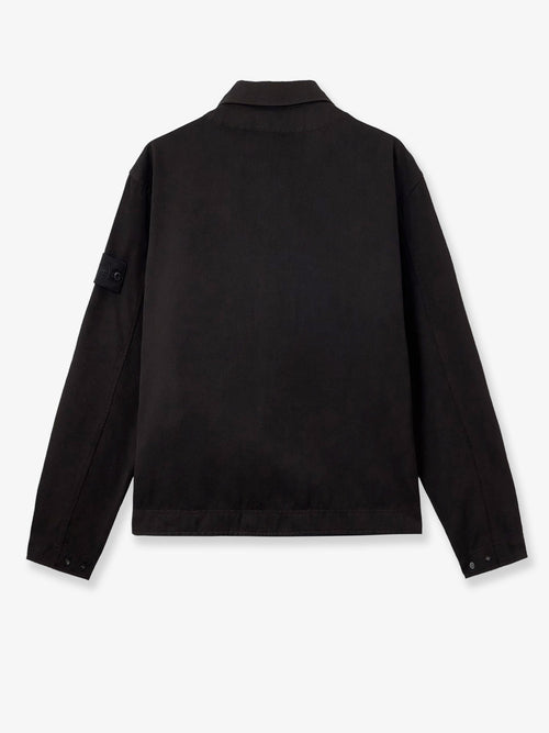 Stone Island Raw Hand Wool Cotton Gabardine-TC S.I: Ghost wool and cotton blend jacket - Black