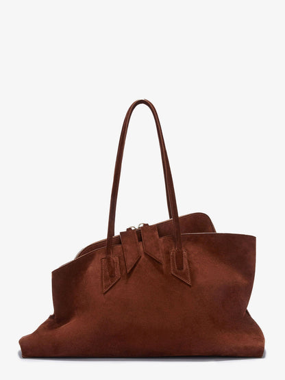 The Attico Borsa a spalla La Passeggiata in suede - Lightchocolate
