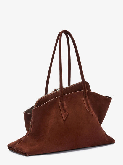 The Attico Borsa a spalla La Passeggiata in suede - Lightchocolate