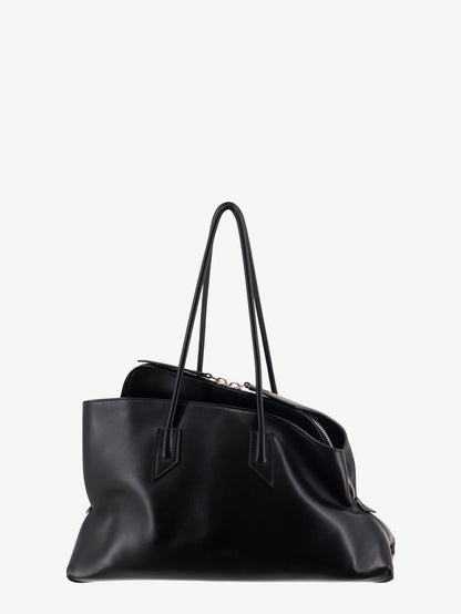 The Attico La Passeggiata Medium Leather Shoulder Bag - Black