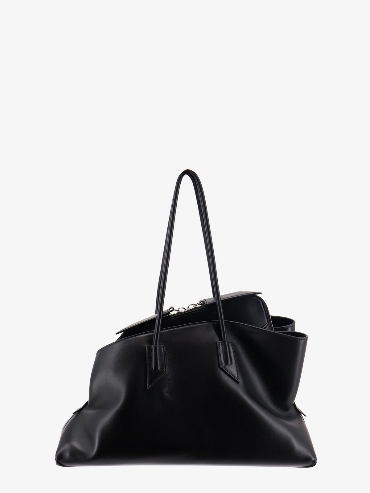 The Attico La Passeggiata Medium Leather Shoulder Bag - Black