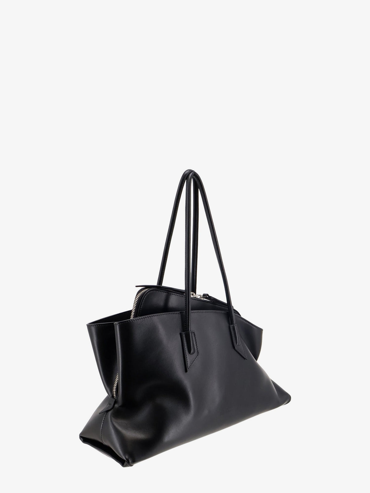The Attico La Passeggiata Medium Leather Shoulder Bag - Black