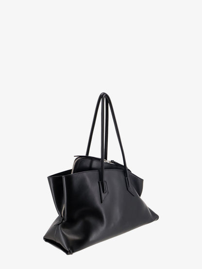 The Attico La Passeggiata Medium Leather Shoulder Bag - Black