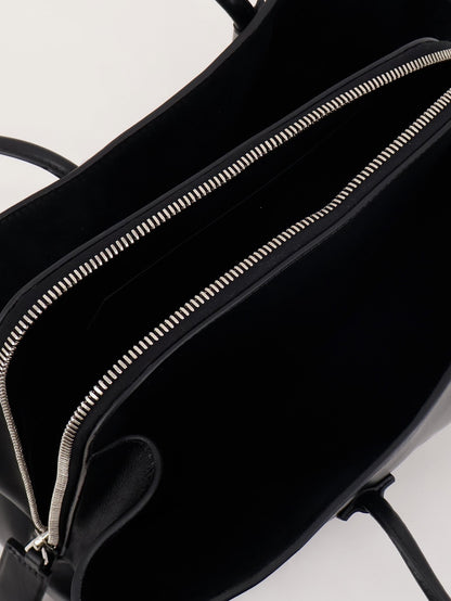 The Attico La Passeggiata Medium Leather Shoulder Bag - Black