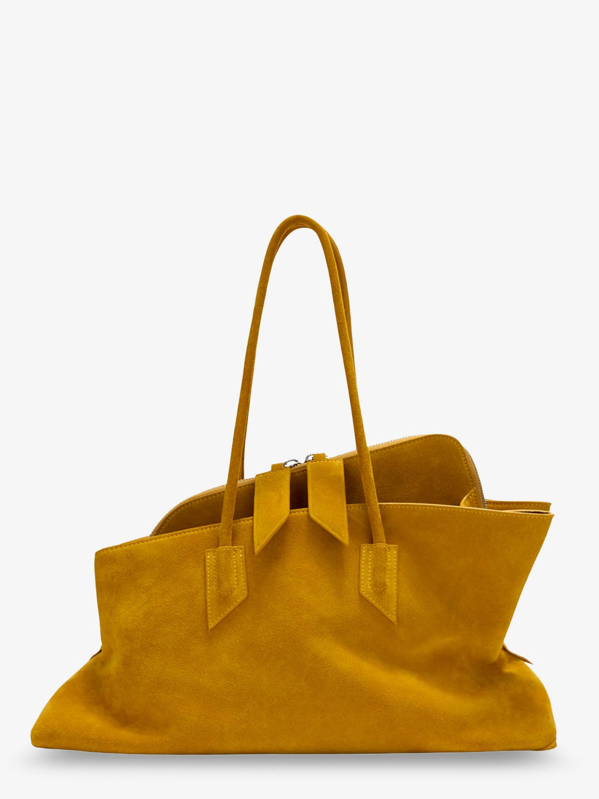 The Attico La Passeggiata suede shoulder bag - Sunflower