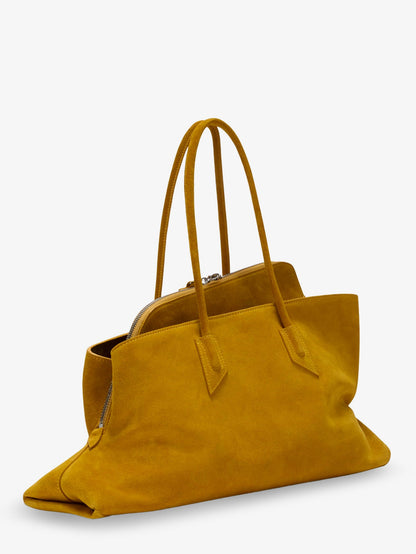 The Attico La Passeggiata suede shoulder bag - Sunflower