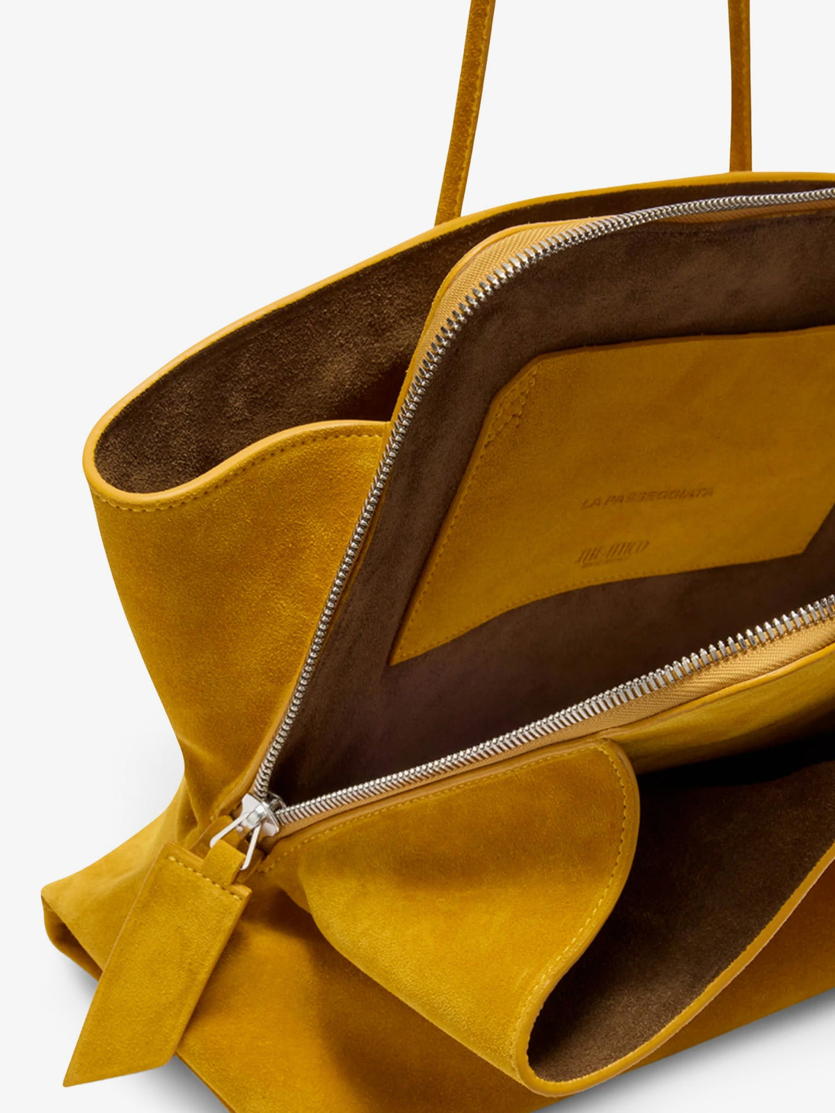 The Attico La Passeggiata suede shoulder bag - Sunflower