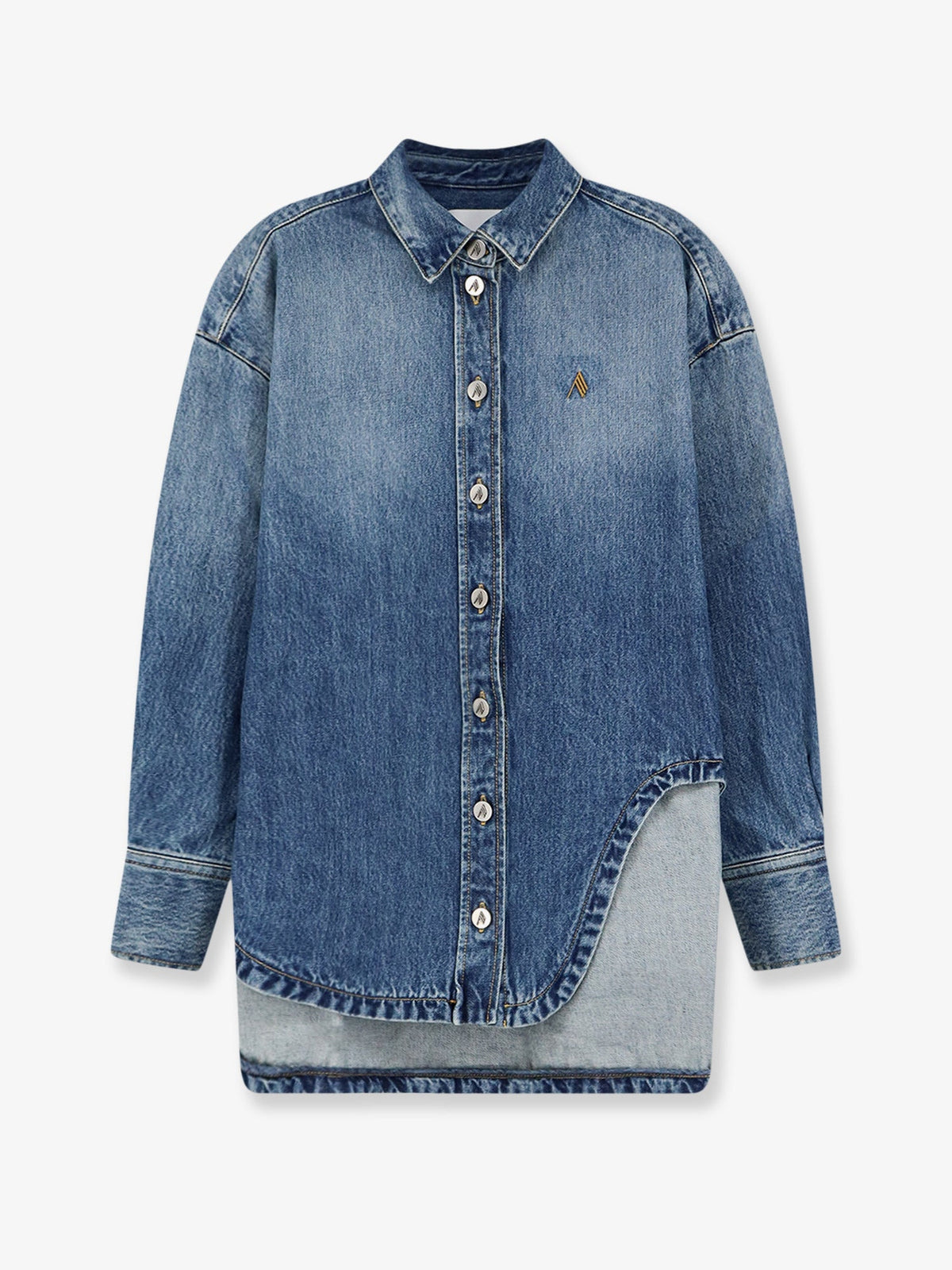 The Attico Bomber blue denim shirt - Skyblue
