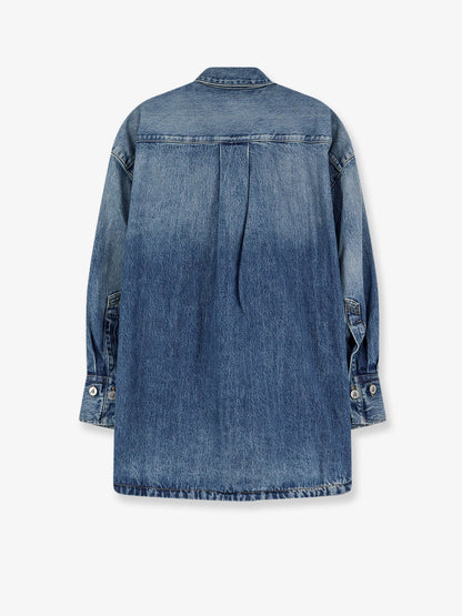 The Attico Bomber blue denim shirt - Skyblue