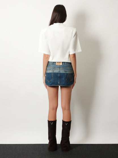 The Attico Blue denim mini skirt - Deepblue